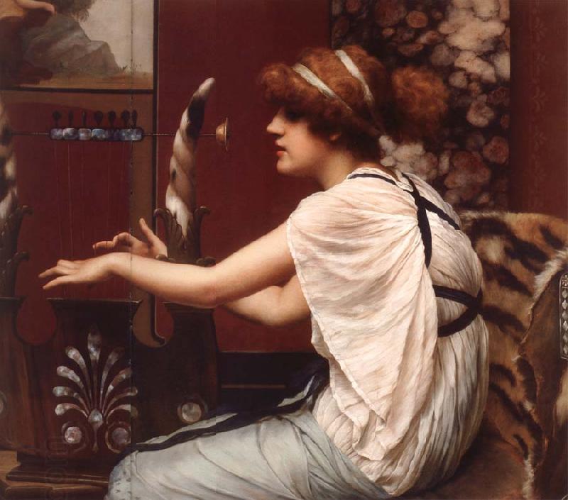 John William Godward The Muse Erato at Her Lyre China oil painting art